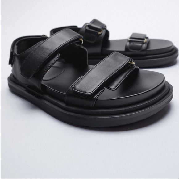 Zara black dad sandals